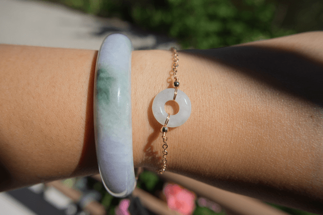 Bracelet cercle de jade blanc 