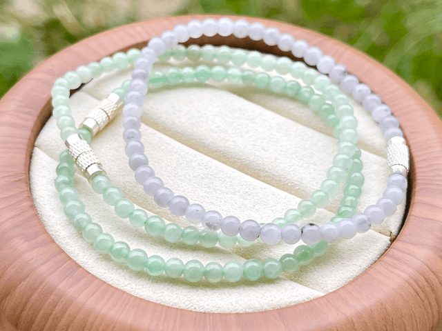 Bracelet perles de jade lavande (4mm) 