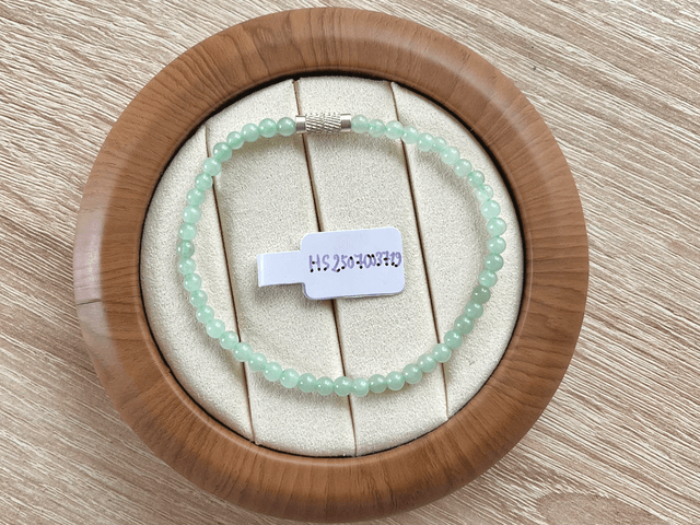 Bracelet perles de jade vert pomme (4mm) - HS719