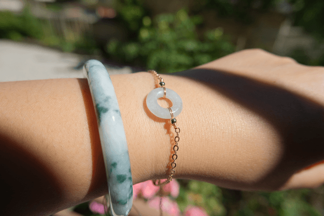 Bracelet cercle de jade blanc wuji